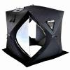 Alomejor Warm Ice Tent, Double Door Design and Vent Hole Design for Better Ventilation Effect Easy Carry Sauna Winter Ice Tent (Black)