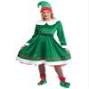 Agoky Womens Elf Costume 4-Piece Set Long Sleeve Elf Dress Back Zipper Dress with Stockings Belt Hat and Elf Shoes Green Small view 1