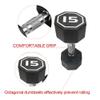 Large digital octagonal rubberized dumbbells unisex rubber dumbbells gym with models (15LB1) view 2