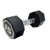 Large digital octagonal rubberized dumbbells unisex rubber dumbbells gym with models (15LB1) view 4