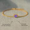 STORYJEWELLERY Sterling Silver Cat Bracelets for Women, 18K Gold Plated February Birthstone Bracelets for Women, Dainty Cute Charm Bracelet, Graduation and Birthday Gifts for Her view 3