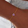 STORYJEWELLERY Sterling Silver Cat Bracelets for Women, 18K Gold Plated February Birthstone Bracelets for Women, Dainty Cute Charm Bracelet, Graduation and Birthday Gifts for Her view 4