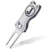 Sonwyoung Golf Divot Repair Tool with Letter Custom Monogrammed Initial Ball Marker Divot Tool New Year Golf Gifts Foldable Metal with Magnetic Putt Alignment for Men Father Golfer(Silver,Letter J) view 1