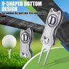 Sonwyoung Golf Divot Repair Tool with Letter Custom Monogrammed Initial Ball Marker Divot Tool New Year Golf Gifts Foldable Metal with Magnetic Putt Alignment for Men Father Golfer(Silver,Letter D) view 4