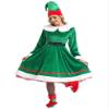 Agoky Womens Elf Costume 4-Piece Set Long Sleeve Elf Dress Back Zipper Dress with Stockings Belt Hat and Elf Shoes Green XX-Large view 4