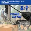 SALIFTFE Block and Tackle Pulley System, Upgraded 3-Wheel Rope Pulley Hoist, 5:1 Lifting Power, 1100LB Work Load with 55Ft of 1/4" Rope, Ultra-Compact Rope Hoist for Garage, Hunting, and Heavy Lifting view 2