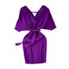 LIXINGHEITANG Spring Summer Women Knitted Sweater Dress Short Sleeve Black Street Ladies s4 Purple M