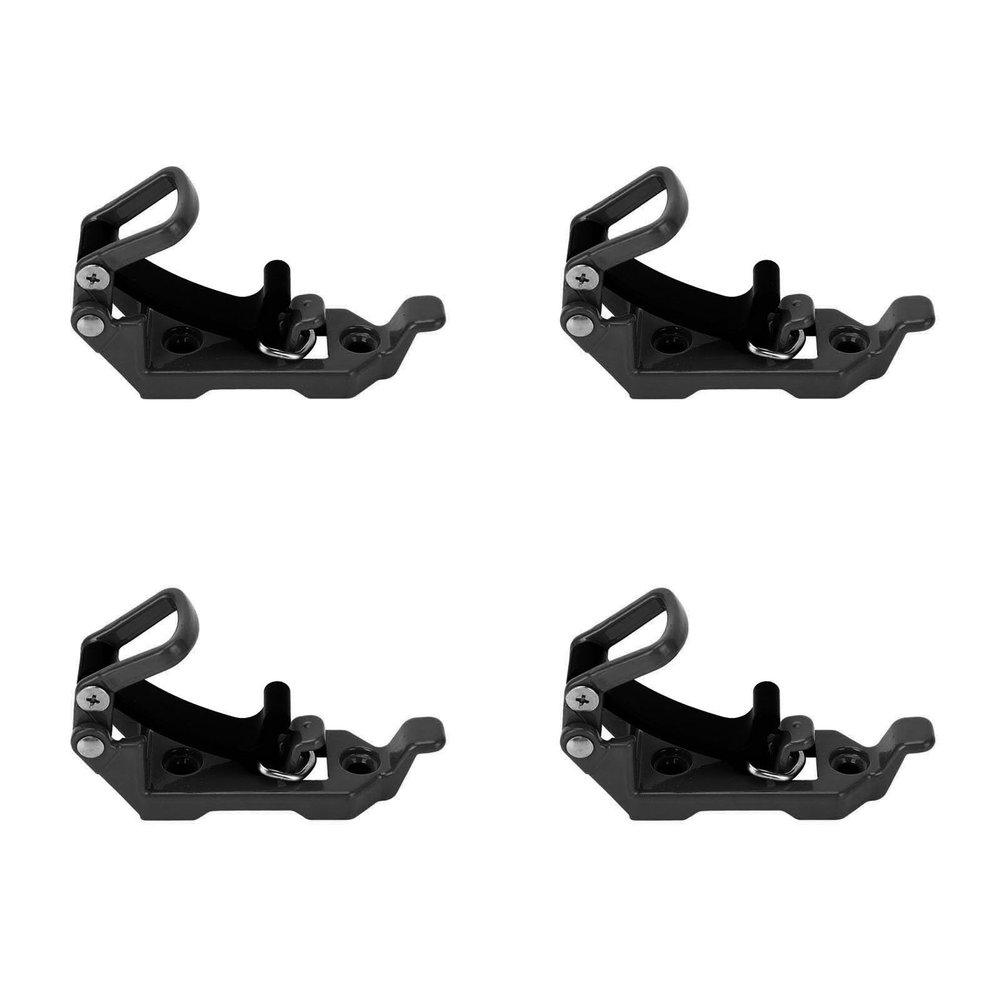 4 Sets Heavy Duty Multipurpose Metal Rubber Clamp Mounting Bracket for Roof Rack with Shovel, Paddle, Axe Holder for Shelf, Boat Car Accessories (Black)