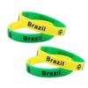 4 Brazil Silicone Bracelets, Football Silicone Bracelets, Athlete Football Fans Cheering Wristbands, Outdoor Sports Elastic Wristbands view 1