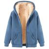 Unisex Women's Fleece Zip up Hoodie Warm and Cozy Sherpa Lined Sweatshirt Winter Fluffy Sweaters Hooded Jackets Coat view 1