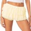 NUFIWI Women Lolita Bloomers Yellow Ruffle Shorts Cute Lace Pumpkin Pants Sexy Boyshorts Layered Bottoms Y2k Fairy Sweet Pettipants(Fit Yellow,L) view 1
