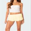 NUFIWI Women Lolita Bloomers Yellow Ruffle Shorts Cute Lace Pumpkin Pants Sexy Boyshorts Layered Bottoms Y2k Fairy Sweet Pettipants(Fit Yellow,L) view 3