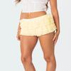 NUFIWI Women Lolita Bloomers Yellow Ruffle Shorts Cute Lace Pumpkin Pants Sexy Boyshorts Layered Bottoms Y2k Fairy Sweet Pettipants(Fit Yellow,L) view 4