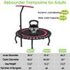 Jump Into Fun 40" Rebounder Mini Tranpoline Indoor for Adults, 330LBS Foldable Fitness Tranpoline Adults with Adjustable T-Bar Handle, Slient Exercise Rebounder for Indoor/Garden Workout view 4