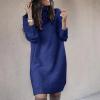 LIXINGHEITANG Women Winter Loose Sweater -Length Dress Long Sleeve Autumn Turtleneck Warm Knitted Casual s5 Yellow S view 3