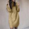 LIXINGHEITANG Women Winter Loose Sweater -Length Dress Long Sleeve Autumn Turtleneck Warm Knitted Casual s5 Yellow S view 4
