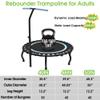 Jump Into Fun 40" Rebounder Mini Tranpoline Indoor for Adults, 330LBS Foldable Fitness Tranpoline Adults with Adjustable T-Bar Handle, Slient Exercise Rebounder for Indoor/Garden Workout, Blue view 4