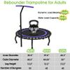 Jump Into Fun 48" Rebounder Mini Tranpoline Indoor for Adults, 330LBS Foldable Fitness Tranpoline Adults with Adjustable T-Bar Handle, Slient Exercise Rebounder for Indoor/Garden Workout, Purple view 4
