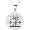 KOVEVE Engraved Loa Veve of Maman Brigitte Silver Stainless Steel Men's Goddess of Life Pendant Necklace Chain