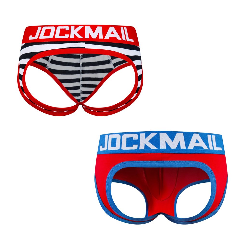 JOCKMAIL 2 Pack Mens Jock strap Underwear Briefs Sexy Backless Briefs for Men Open Back Underwear for Gym, Parties, Date Nights