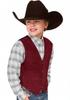 Tesscy Boys Vests Suede Leather Cowboy Style Vest Western Retro Burgundy Waistcoat Size 12 view 1