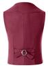 Tesscy Boys Vests Suede Leather Cowboy Style Vest Western Retro Burgundy Waistcoat Size 12 view 2