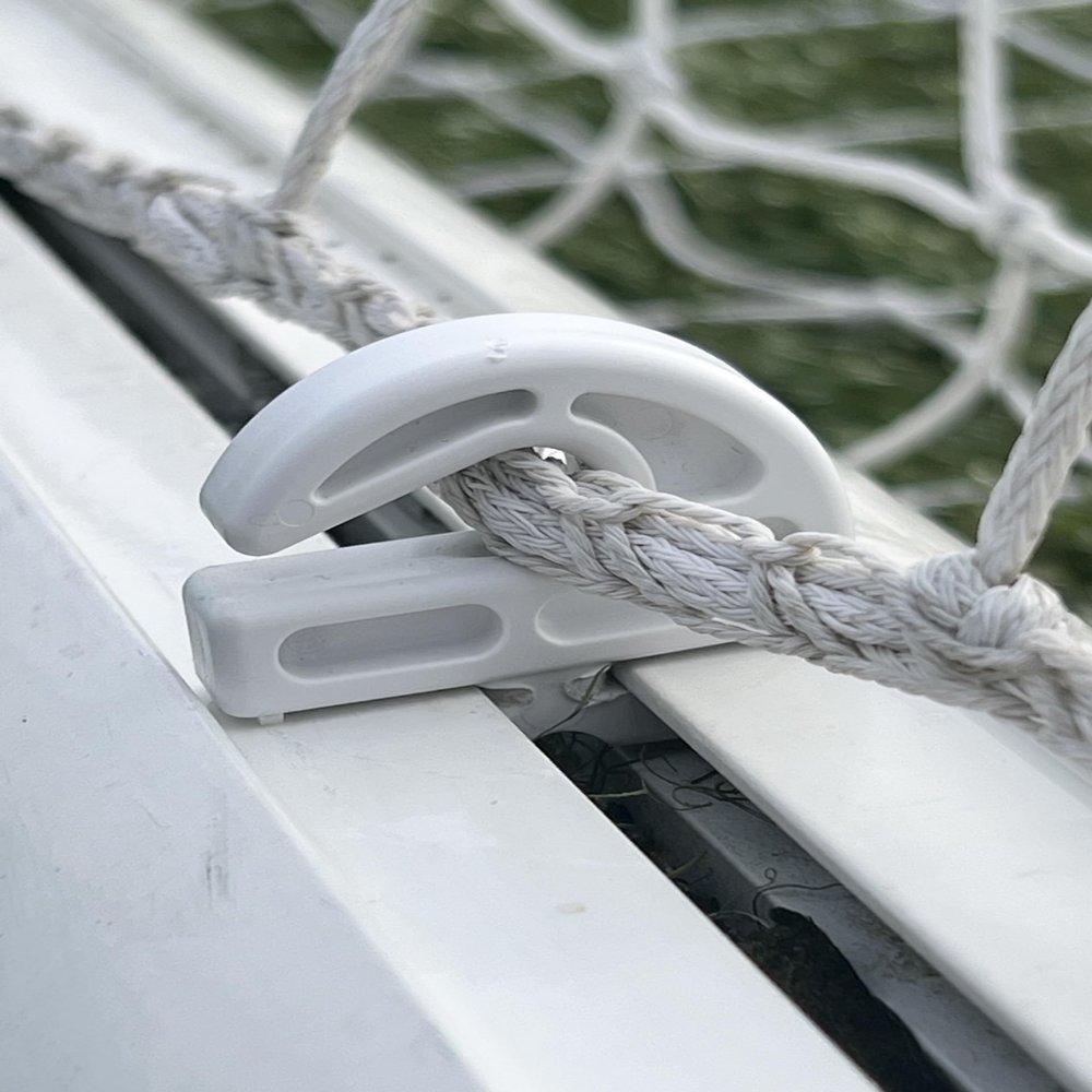Soccer Goal Open Net Hooks, for Aluminium Football Goals with 8mm Or 12mm Channel Gap, Twist Fit Goal Fixing Hooks (50 Net Hooks)