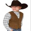Tesscy Boys Western Vest for Kids Leather Brown Suede Cowboy Vest Retro Waistcoat Size 7 view 1