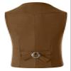 Tesscy Boys Western Vest for Kids Leather Brown Suede Cowboy Vest Retro Waistcoat Size 7 view 2