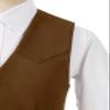 Tesscy Boys Western Vest for Kids Leather Brown Suede Cowboy Vest Retro Waistcoat Size 7 view 3