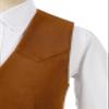 Tesscy Boys Western Vest for Kids Leather Khaki Suede Cowboy Vest Retro Waistcoat Size 7 view 3