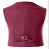 Tesscy Kids Cowboy Vest for Boys Suede Leather Western Style Burgundy Waistcoat Vest Size 16 view 2