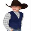 Boys Cowboy Vest for Kids Western Wear Suede Leather Vest Blue Waistcoat Size 8 view 1