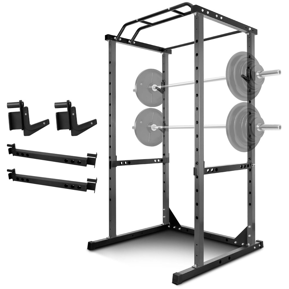 Power Cage, 1200 Pounds Power Rack With J Hook, Weight Cage With 14-Speed Adjustable, Power Racks For Home Gym (Black)