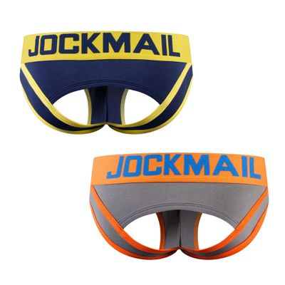 JOCKMAIL 2 Pack Mens Jock strap Underwear Briefs Sexy Backless Briefs for Men Open Back Underwear for Gym, Parties, Date Nights