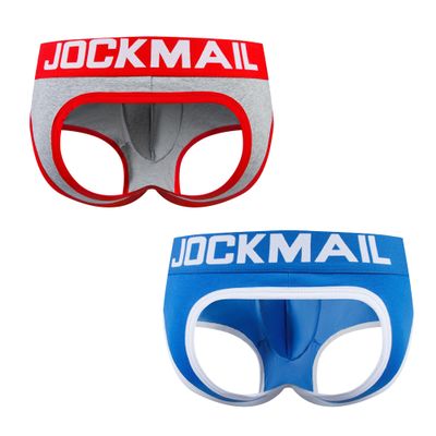 JOCKMAIL 2 Pack Mens Jock strap Underwear Briefs Sexy Backless Briefs for Men Open Back Underwear for Gym, Parties, Date Nights