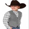 Boys Vests Suede Leather Cowboy Style Vest Western Retro Grey Waistcoat Size 12 view 1