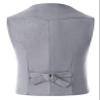 Boys Vests Suede Leather Cowboy Style Vest Western Retro Grey Waistcoat Size 12 view 2