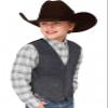 Boys Vest for Kids Leather Western Cowboy Gray Vest Retro Suede Waistcoat Size 4 view 1