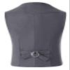 Boys Vest for Kids Leather Western Cowboy Gray Vest Retro Suede Waistcoat Size 4 view 2