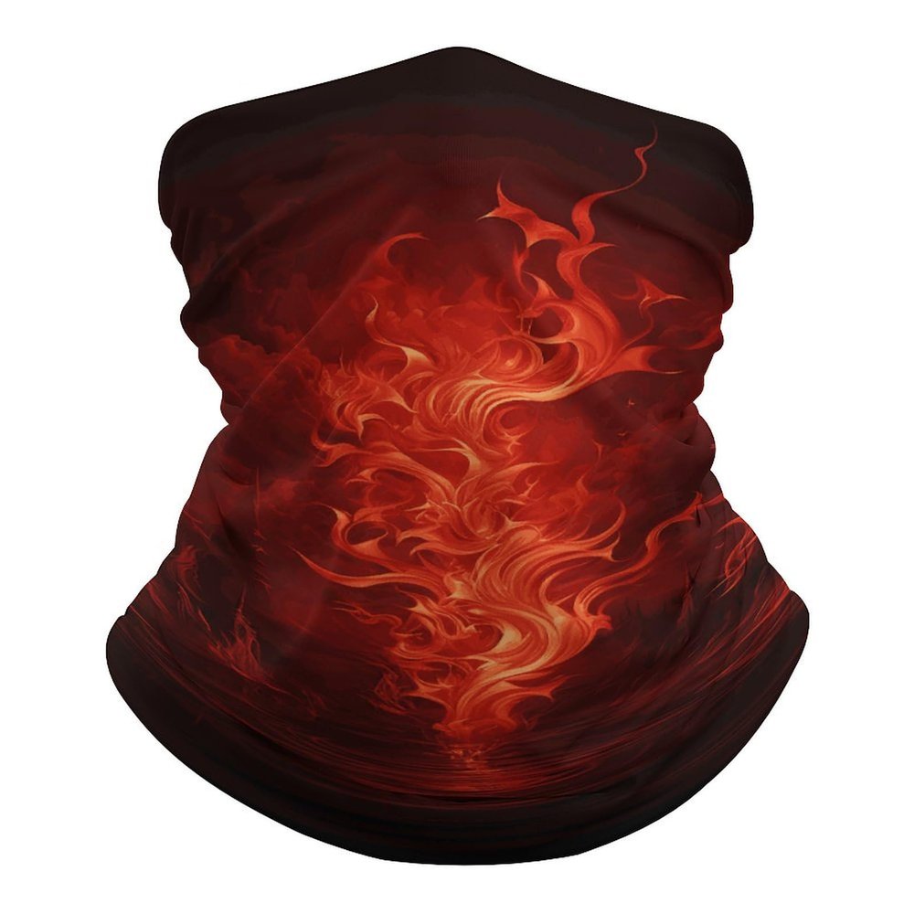 Red Flame Neck Gaiter UPF 50+ Sun Protection Face Mask Elastic Balaclavas Bandana Cooling Face Cover Scarf Cycling Neck Warmer Breathable Headwear for Men Women