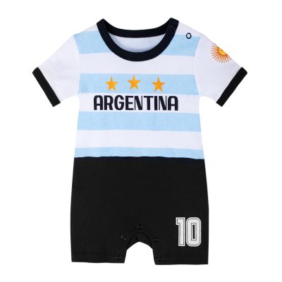 Cnins Baby Argentina #10 Soccer Outfits  Unisex Argentina Newborn Infant Soccer Romper 3-6M (At-Romper, 3-6M)