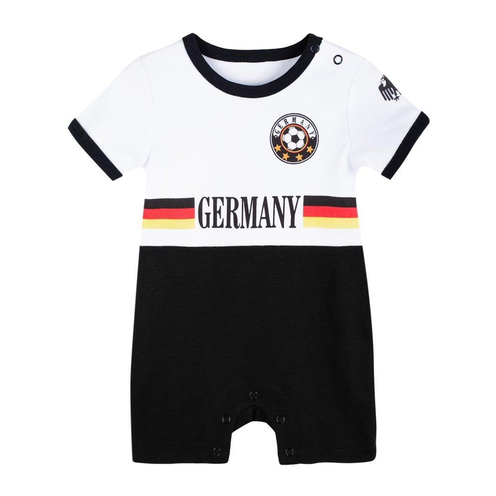 Cnins Unisex Baby Germany Football Outfits | German Soccer Romper for Infants | Soft Germany Baby Clothes (Ge-Rp,6-12M)