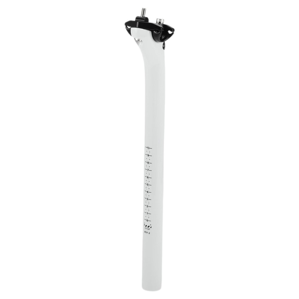 VekAuto 1 Pc Bike Seat Posts 27.2x350mm Bike Saddle Post Seat Tube Universal Lightweight Carbon Fiber White