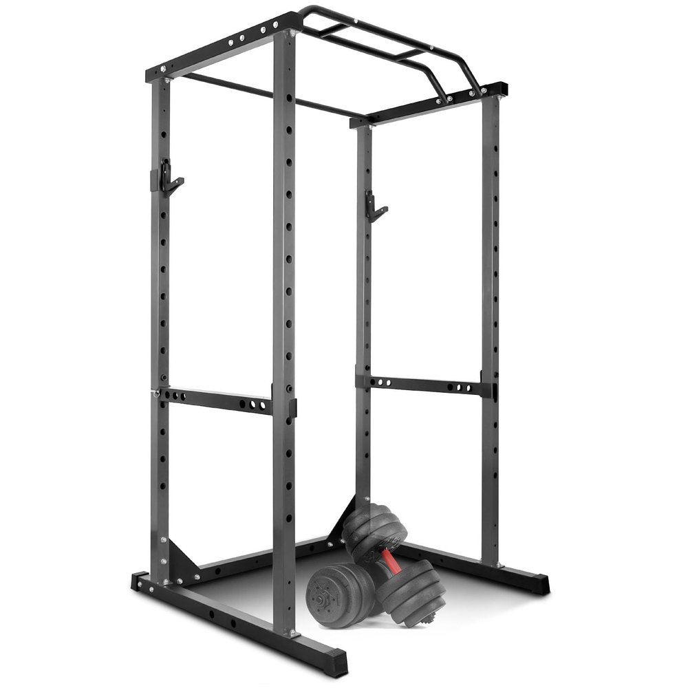 Squat Rack, 1200 LBS Fitness Power Cage, Stainless Steel Power Cage with 14-Speed Adjustable Barbell Protection Rack, Power Racks for Home and Indoor Gym (Black)
