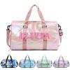 Custom Dance Bag for Girls with Sew Chenille Letter Name, Personalised Sport Duffle Bag for Gym Ballet with Wet Dry Pockets&Shoe Compartment, Travel Duffel Bag,Overnight Bag, Bridesmaid Gift,Birthday view 1