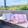 Custom Dance Bag for Girls with Sew Chenille Letter Name, Personalised Sport Duffle Bag for Gym Ballet with Wet Dry Pockets&Shoe Compartment, Travel Duffel Bag,Overnight Bag, Bridesmaid Gift,Birthday view 4