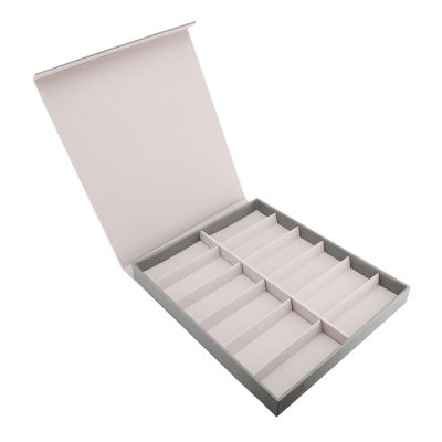 12 Slot Eyewear Case Sunglass Storage Case with Lid, PU Leather Glasses Collector Display Organizer for Jewellery Watches, Always Keep Your Eyewear Protected and Organized