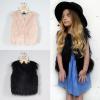 Toddler Girls Faux Fur Vest Coat Jacket Winter Coat Thick Warm Outwear Kids Sleeveless Waistcoat (Black, 2-3 Years) view 3