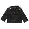 Black Leather Jacket for Toddler Girl Boy Zip up Jacket Crop Motorcycle Outerwear Coats Kids Fall (A, 12-24 Months)